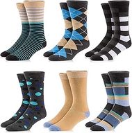 Mens Dress Socks - Funky Colorful Socks for Men - 12 Pack