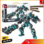 2in1 green F1 car transforming robot model toy K3111