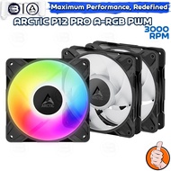 [CoolBlasterThai] ARCTIC P12 PRO PST A-RGB BLACK (size 120 mm.) X3 Value Pack PC Fan Case ประกัน 6 ป