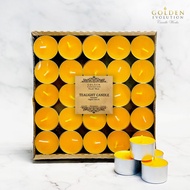 GE Candle Works 25 PCS 8 Hours+/- Burning Unscented Palm Tealight Candles (23grams) *3 Colors to cho