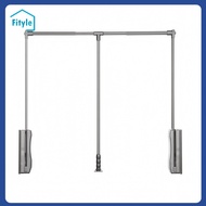 Fityle Anti-Slip Pull-out Telescopic Wardrobe Hanger Metal Frame Cabinet Mounted Hanger Seamless Sli