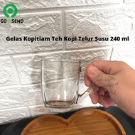 Glass Kopitiam Tea Coffee Milk Egg 240 ml
