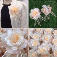 1pcs Exclusive Corsage Handmade Rose Flower Brooch Pin Corsage Boutoniere Wedding Groom Bride Corsag
