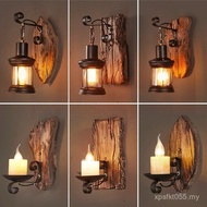 Coffee Aisle loft Lamps Wall Lamps Bar Shop Creative Retro Boat Wood Restaurant American Industrial 