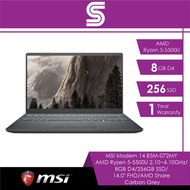 MSI Modern Laptops 14 B5M-072MY Carbon Grey/AMD Ryzen 5-5500U 2.10~4.10GHz/8GB D4/256GB SSD/14.0"FHD