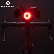 ROCKBROS ไฟท้ายรถจักรยานแบบชาร์จได้ไฟท้ายจักรยานกันน้ำ7โหมด LED USB ไฟเพื่อความปลอดภัยไฟท้ายจักรยานอุปกรณ์เสริม