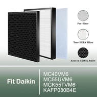 เปลี่ยน True HEPA Filter และ Carbon Filter สำหรับ Daikin เครื่องฟอกอากาศ KAFP080B4E MC40VM6 MC55UVM6