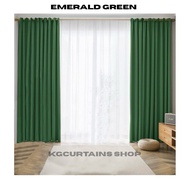 Fully`pu-BLACKOUT/P}CURTAINS with Rings (makapal)6ft 7ft 8ft 9ft 10ft For?NA*Living~la?Room~Bw*Wind