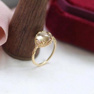 Dfdf [2434 People Praise] Money Can't Block Nafu Egg Face Natural Citrine S925 Silver Open Ring aget