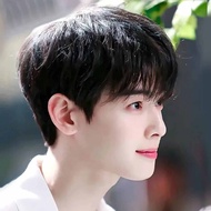 Wig Pria Rambut Pendek Warna Hitam Model Cowok Korea Ganteng Rambut Palsu Pria Model Korean
