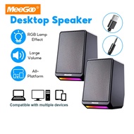 MeeGoo TS38 Desktop Speaker Dual Stereo Sound Audio Soundbar RGB Lighting Wired Speaker for PC/Lapto