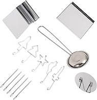 Ciieeo Dalgona Korean Sugar Candy Making Tools Set, Korean Squids Games Sugar Kit Umbrella Star Tv Game Cookie Cutters Dalgona Cooking Set Biscuits Molds Needle Tin