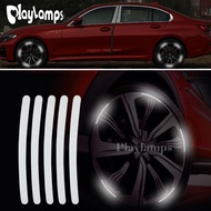 6Pcs/Set Car Wheel Reflective Sticker Car-styling Safety Warning Reflective Sticker Car Wheel Decorative Strip