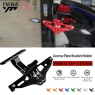 For Yamaha FZR250 FZR400 FZR600 FZR750 FZR1000 Motorcycle Adjustable License Plate Frame Holder LED 