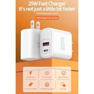 KOLEAD C89 2-port fast charger, 25W capacity, safe fast charging, 2 USB - TypeC ports suitable for a