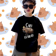Short Sleeves For Children Cute Capybara Print Hip Hop Style Men 100cm-150cm
