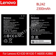 แบตเตอรี่สำหรับ Lenovo K3 K30-W K30-T A6000 A3860 A3580 A3900 A6010 A6010 BL242 2300mAh รับประกัน 3