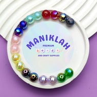 [✅Promo] Manik Bulat Gliter Holo Premium Full Color Ukuran 8Mm Dan