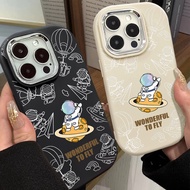 Exploring Planet Astronaut Phone Case Compatible for IPhone 7 8 Plus 11 13 12 14 15 Pro Max XR X XS Max SE 2020 Large Hole Frame Silicone Soft Case Full Package