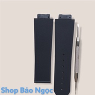 UNIQUE PRICE High-end H.U.B watch strap - Black striped rubber size 15 21 18