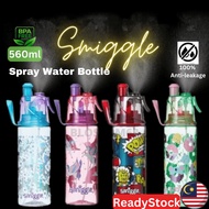 [Blossom63]560ml Smiggle Water Bottle Mist Spray Tritan Bottle BPA Free Botol Air Kanak Kanak School Bottles高颜值小孩水瓶