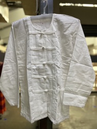 เสื้อพื้นเมือง เสื้อขาวปฏิบัติธรรม คอจีน-คอลม (แขนยาว)