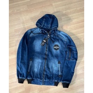 Beanie Jeans Bomber Jacket | Bomber Jeans Jacket Hat | Men's Denim Jacket