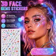 3D Heart Starfish Face Stickers Colorful Rhinestone Body Makeup Art Eye DIY Decals Q6N8