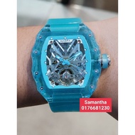 HAOFA COLORFUL CRYSTAL CASE SPECIAL EDITION AUTOMATIC WATCH 72H POWER MODEL 2203-BLUE
