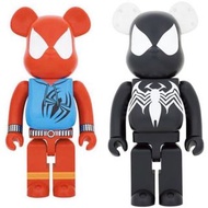 BEARBRICK SPIDER-MAN BLACK COSTUME / SPIDER MAN  SCARLET SPIDER 1000% be@rbrick 蛛蛛俠