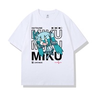 พร้อมส่ง เสื้อยืดแขนสั้น คอกลม ผ้าฝ้ายแท้ พิมพ์ลายอนิเมะ Hatsune Miku Miku แฟชั่นฤดูร้อน สไตล์สตรีท S-5XL