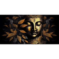 2025 Black Gold Leaf Buddha Statue Wall Art Canvas Painting Big Buddha Religious Beliefs Poster Prin