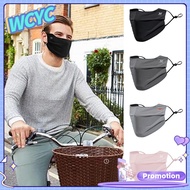 WCYC Washable Sun Protection Face Nylon Face Cover Reusable UV Face Shield Trendy Solid Color Ice Silk Face Running Riding