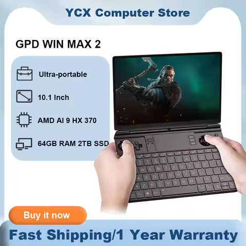 GPD WIN MAX 2 Laptop AMD AI 9 HX 370 6'' 32GB RAM 1/2TB TOUCHPAD Backlit Keyboard Mini PC DDR5 porta