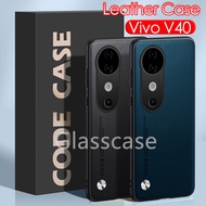 Vivo V40 pro Casing For Vivo V40 pro V40pro VivoV40 VivoV40pro 5G 2024 Plain Skin Leather Phone Case