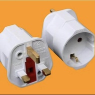 Power Plug Adaptor Converter Euro 2 Pin 16A to UK 3 Pin 13A Tough Built Auto Shut-off CE BS1363/3 22