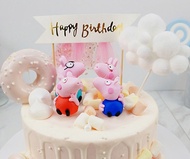 Cake Topper|Peppa Pig Cake Topper with Happy Birthday Pompom|Peppa Pig Cake Decoration|Peppa Pig