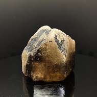 天然稀有黑皮茶黃水晶漸變雙色水晶能量原礦石黃茶晶75*77*65MM