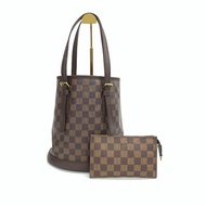 Louis Vuitton lv 棕棋盤格 水桶 子母 肩背包