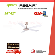 Regair Inovo Namdo 56 Ceiling Fan 56"/42” LED/NON LED Ceiling Fan Remote Control DC Motor  Kipas