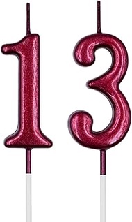 13th & 31st Birthday Candles, Red Number 13 31 Candle for Cake, Happy Birthday Cake Topper Decoratio