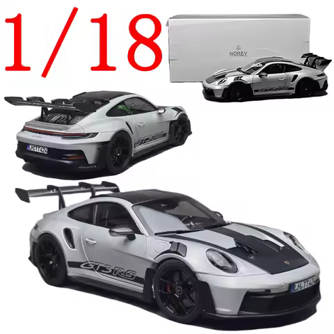 NOREV Diecast 1/18 Scale Porsche Alloy Model Cars Porsche 911 GT3 RS 2022 Silver Play Vehicles Toys 