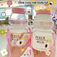 480ml Multiple Colour Yakult Cute Plastic Water Bottle with Lanyard Portable Outdoor Sports Botol Air BPA Free