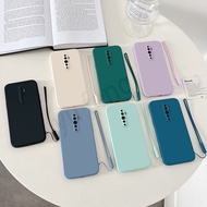 OPPO CASE RENO 2F Liquid silicone RENO 2F Solid phone case Soft Case + Mobile Phone lanyard