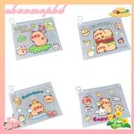 CHANMVPHD Capybara File Bag, Cute Cartoon Transparent Test Paper Storage Pouch,  PVC Light Large Ope