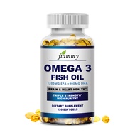 Omega 3 Fish Oil Capsules DHA & EPA Rich Supplement for Anti-Aging Skin Eyes Heart Brain Immune Syst