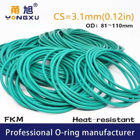 Green FKM fluororubber O-rings Seals CS3.1mm OD81/85/88/90/91/92/95/96/100/105/110*3.1mm Rings Seal 