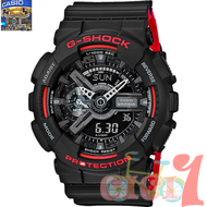 นาฬิกาข้อมือCASIO G.SHOCK นาฬิกาข้อมือผู้ชาย สายเรซิ่น รุ่น GA-110HR-1A(Red and black)