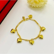 KG  EMAS KOREA/BANGKOK 24K 916 GELANG TANGAN PAPER CLIP BERJUNTAI LOVE BRACELET