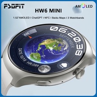 2023ใหม่สมาร์ทวอทช์ HW6 NFC chatgpt Baidu map 1.52 "AMOLED Screen Wireless CHARGING BT Call smartwatch PK Huawei 5